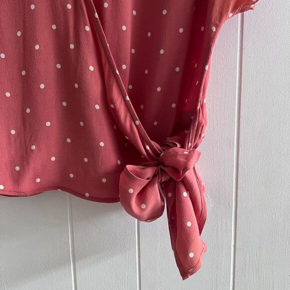 Madewell Sash-Tie Wrap Top in Polka Dot - Picture 8 of 11